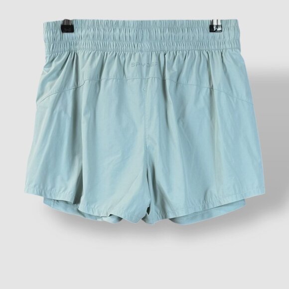 Spyder Running Shorts Womens Sz S Blue Pocket 4-Way Stretch Lined Wicking Active - Picture 5 of 10